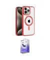 ieg™ iPhone 14 Pro Max Kılıf Eksen Form Koleksiyonu - Siyah Bilvis 5in1 5D Magic Hayalet Cam Ekran Koruyucu