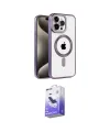ieg™ iPhone 14 Pro Max Kılıf Eksen Form Koleksiyonu - Siyah Bilvis 5in1 5D Magic Hayalet Cam Ekran Koruyucu