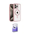 ieg™ iPhone 14 Pro Max Kılıf Eksen Form Koleksiyonu - Siyah Bilvis 5in1 5D Magic Hayalet Cam Ekran Koruyucu