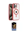 ieg™ iPhone 14 Pro Max Kılıf Eksen Form Koleksiyonu - Siyah Buffer Hayalet Cam Ekran Koruyucu
