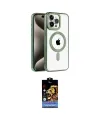 ieg™ iPhone 14 Pro Max Kılıf Eksen Form Koleksiyonu - Siyah Buffer Hayalet Cam Ekran Koruyucu