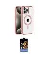 ieg™ iPhone 14 Pro Max Kılıf Eksen Form Koleksiyonu - Siyah Buffer Hayalet Cam Ekran Koruyucu