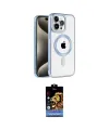 ieg™ iPhone 14 Pro Max Kılıf Eksen Form Koleksiyonu - Siyah Buffer Hayalet Cam Ekran Koruyucu