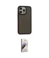 ieg™ iPhone 14 Pro Max Kılıf Eksen Işık - Siyah Bilvis 3D Mat Cam Ekran Koruyucu
