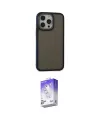 ieg™ iPhone 14 Pro Max Kılıf Eksen Işık - Siyah Bilvis 5in1 3D Magic Cam Ekran Koruyucu
