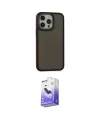 ieg™ iPhone 14 Pro Max Kılıf Eksen Işık - Siyah Bilvis 5in1 5D Magic Hayalet Cam Ekran Koruyucu