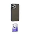 ieg™ iPhone 14 Pro Max Kılıf Eksen Işık - Siyah Bilvis 5in1 5D Magic Hayalet Cam Ekran Koruyucu