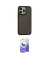 ieg™ iPhone 14 Pro Max Kılıf Eksen Işık - Siyah Bilvis 5in1 5D Magic Hayalet Cam Ekran Koruyucu