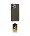ieg™ iPhone 14 Pro Max Kılıf Eksen Işık - Siyah Buffer Cam Ekran Koruyucu