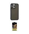 ieg™ iPhone 14 Pro Max Kılıf Eksen Işık - Siyah Buffer Cam Ekran Koruyucu