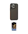 ieg™ iPhone 14 Pro Max Kılıf Eksen Işık - Siyah Buffer Hayalet Cam Ekran Koruyucu