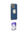 ieg™ iPhone 14 Pro Max Kılıf İz Form Serisi - Siyah Bilvis 5in1 3D Magic Cam Ekran Koruyucu