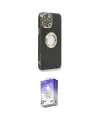 ieg™ iPhone 14 Pro Max Kılıf İz Form Serisi - Siyah Bilvis 5in1 3D Magic Cam Ekran Koruyucu