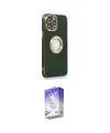 ieg™ iPhone 14 Pro Max Kılıf İz Form Serisi - Siyah Bilvis 5in1 3D Magic Cam Ekran Koruyucu