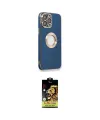 ieg™ iPhone 14 Pro Max Kılıf İz Form Serisi - Siyah Buffer Cam Ekran Koruyucu