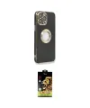 ieg™ iPhone 14 Pro Max Kılıf İz Form Serisi - Siyah Buffer Cam Ekran Koruyucu