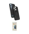 ieg™ iPhone 14 Pro Max Kılıf İz Işık Koleksiyonu - Siyah 6D Mat Seramik Hayalet Nano Ekran Koruyucu