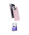 ieg™ iPhone 14 Pro Max Kılıf İz Işık Koleksiyonu - Siyah Bilvis 5in1 5D Magic Hayalet Cam Ekran Koruyucu
