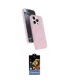 ieg™ iPhone 14 Pro Max Kılıf İz Işık Koleksiyonu - Siyah Buffer Hayalet Cam Ekran Koruyucu