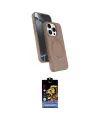 ieg™ iPhone 14 Pro Max Kılıf İz Işık Koleksiyonu - Siyah Buffer Hayalet Cam Ekran Koruyucu