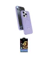 ieg™ iPhone 14 Pro Max Kılıf İz Işık Koleksiyonu - Siyah Buffer Hayalet Cam Ekran Koruyucu