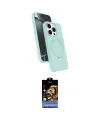 ieg™ iPhone 14 Pro Max Kılıf İz Işık Koleksiyonu - Siyah Buffer Hayalet Cam Ekran Koruyucu
