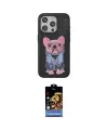 ieg™ iPhone 14 Pro Max Kılıf İz Minimal Koleksiyonu - Siyah Buffer Hayalet Cam Ekran Koruyucu