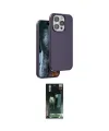 ieg™ iPhone 14 Pro Max Kılıf Kıvılcım Çizgi Serisi - Şeffaf 360 Full Body Arka Koruyucu