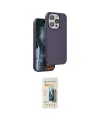 ieg™ iPhone 14 Pro Max Kılıf Kıvılcım Çizgi Serisi - Siyah 6D Mat Seramik Hayalet Nano Ekran Koruyucu
