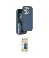 ieg™ iPhone 14 Pro Max Kılıf Kıvılcım Çizgi Serisi - Siyah 6D Mat Seramik Hayalet Nano Ekran Koruyucu