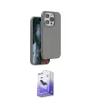 ieg™ iPhone 14 Pro Max Kılıf Kıvılcım Çizgi Serisi - Siyah Bilvis 5in1 5D Magic Hayalet Cam Ekran Koruyucu