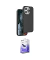 ieg™ iPhone 14 Pro Max Kılıf Kıvılcım Çizgi Serisi - Siyah Bilvis 5in1 5D Magic Hayalet Cam Ekran Koruyucu