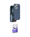 ieg™ iPhone 14 Pro Max Kılıf Kıvılcım Çizgi Serisi - Siyah Bilvis 5in1 5D Magic Hayalet Cam Ekran Koruyucu
