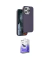 ieg™ iPhone 14 Pro Max Kılıf Kıvılcım Çizgi Serisi - Siyah Bilvis 5in1 5D Magic Hayalet Cam Ekran Koruyucu