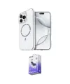 ieg™ iPhone 14 Pro Max Kılıf Kıvılcım Form Prime - Siyah Bilvis 5in1 5D Magic Hayalet Cam Ekran Koruyucu