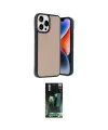 ieg™ iPhone 14 Pro Max Kılıf Kıvılcım Işık Serisi - Siyah 360 Mat Full Body Arka Koruyucu