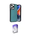 ieg™ iPhone 14 Pro Max Kılıf Kıvılcım Işık Serisi - Siyah Bilvis 5in1 3D Magic Cam Ekran Koruyucu