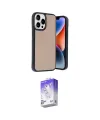 ieg™ iPhone 14 Pro Max Kılıf Kıvılcım Işık Serisi - Siyah Bilvis 5in1 3D Magic Cam Ekran Koruyucu
