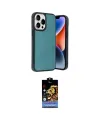 ieg™ iPhone 14 Pro Max Kılıf Kıvılcım Işık Serisi - Siyah Buffer Hayalet Cam Ekran Koruyucu
