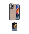 ieg™ iPhone 14 Pro Max Kılıf Kıvılcım Işık Serisi - Siyah Buffer Hayalet Cam Ekran Koruyucu