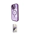 ieg™ iPhone 14 Pro Max Kılıf Kıvılcım Modern Koleksiyonu - Siyah Bilvis 3D Mat Cam Ekran Koruyucu