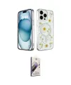 ieg™ iPhone 14 Pro Max Kılıf Kozmos Doku - Siyah Bilvis 3D Mat Cam Ekran Koruyucu