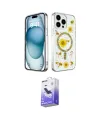 ieg™ iPhone 14 Pro Max Kılıf Kozmos Doku - Siyah Bilvis 5in1 5D Magic Hayalet Cam Ekran Koruyucu