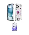ieg™ iPhone 14 Pro Max Kılıf Kozmos Doku - Siyah Bilvis 5in1 5D Magic Hayalet Cam Ekran Koruyucu