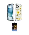 ieg™ iPhone 14 Pro Max Kılıf Kozmos Doku - Siyah Buffer Hayalet Cam Ekran Koruyucu