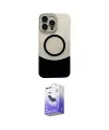 ieg™ iPhone 14 Pro Max Kılıf Kozmos Form Özel Seri - Siyah Bilvis 5in1 5D Magic Hayalet Cam Ekran Koruyucu