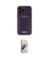 ieg™ iPhone 14 Pro Max Kılıf Kozmos Minimal Prime - Siyah Bilvis 3D Mat Cam Ekran Koruyucu