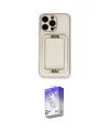 ieg™ iPhone 14 Pro Max Kılıf Kozmos Minimal Prime - Siyah Bilvis 5in1 3D Magic Cam Ekran Koruyucu