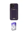 ieg™ iPhone 14 Pro Max Kılıf Kozmos Minimal Prime - Siyah Bilvis 5in1 3D Magic Cam Ekran Koruyucu