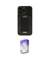 ieg™ iPhone 14 Pro Max Kılıf Kozmos Minimal Prime - Siyah Bilvis 5in1 3D Magic Cam Ekran Koruyucu